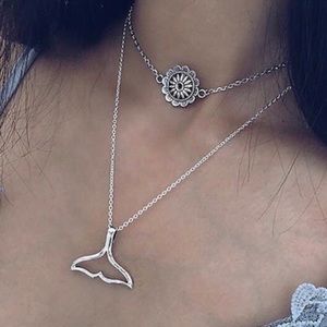 New! Layered Fishtail Mandala Necklace